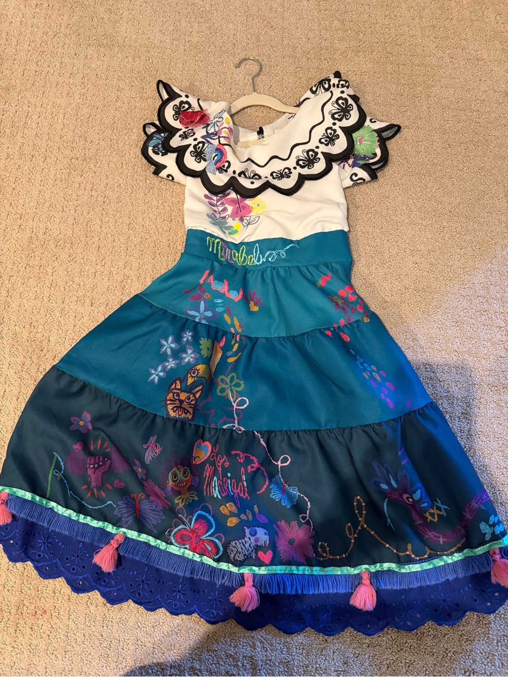 Disney Teal & White Embroidered Mirabel Fiesta Dress Costume